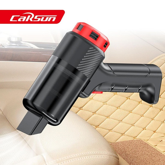 Επαναφορτιζόμενο σκουπάκι αυτοκίνητου 45W μαύρο-κόκκινο C3088-2 Carsun Επαναφορτιζόμενο σκουπάκι αυτοκίνητου 45W μαύρο-κόκκινο C3088-2 Carsun