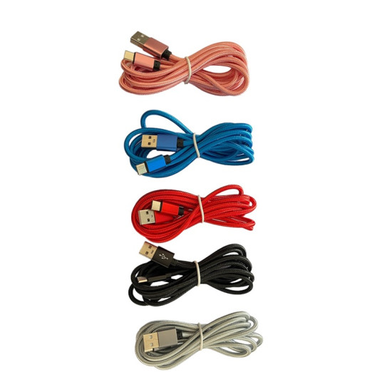 Καλώδιο Speed Braided USB 2.0 to micro USB 2m Ροζ TM-502