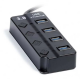 Usb hub 3.0 / 4 θυρών με διακόπτες τροφοδοσίας και προσαρμογέα HQ-4-PORT Usb hub 3.0 / 4 θυρών με διακόπτες τροφοδοσίας και προσαρμογέα HQ-4-PORT