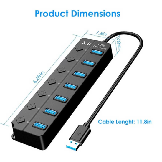 Usb hub 3.0 / 7 θυρών HQ-7-PORT - ΟΕΜ