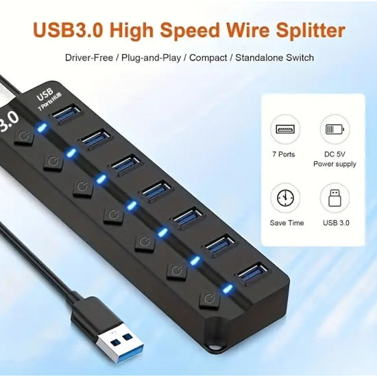 Usb hub 3.0 / 7 θυρών HQ-7-PORT - ΟΕΜ