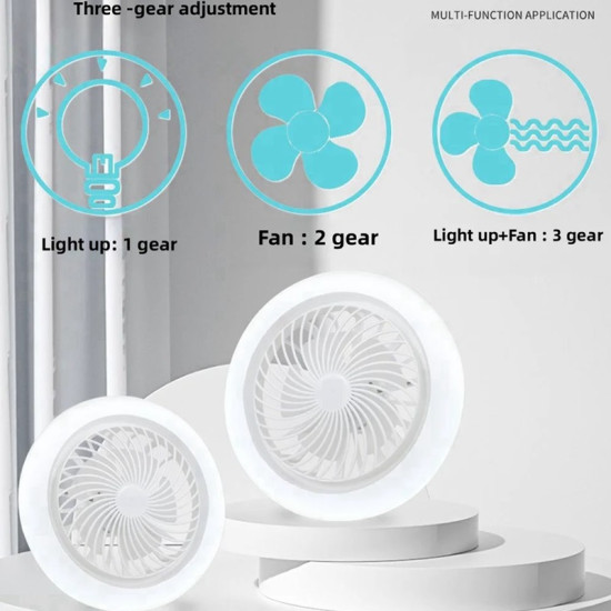 LED E27 Περιστρεφόμενο φωτιστικό οροφής με ανεμιστήρα 30W 220V 1250LM ψυχρό λευκό 10000Κ 20 x 14cm FAN-X002 LED E27 Περιστρεφόμενο φωτιστικό οροφής με ανεμιστήρα 30W 220V 1250LM ψυχρό λευκό 10000Κ 20 x 14cm FAN-X002