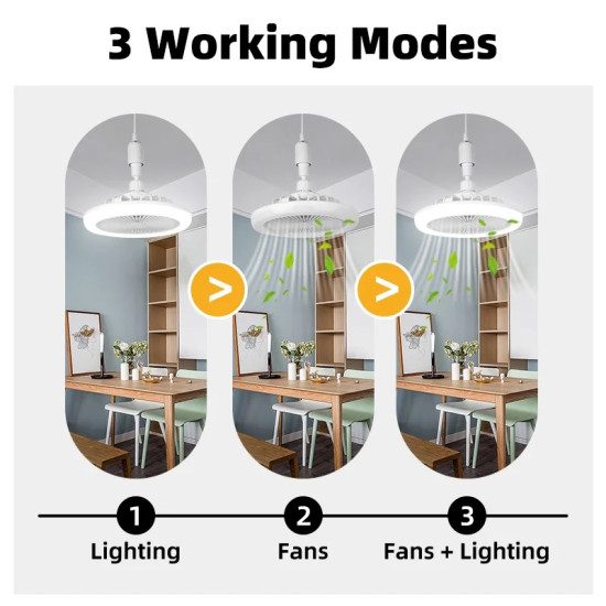 LED E27 Περιστρεφόμενο φωτιστικό οροφής με ανεμιστήρα 30W 220V 1250LM ψυχρό λευκό 10000Κ 20 x 14cm FAN-X002 LED E27 Περιστρεφόμενο φωτιστικό οροφής με ανεμιστήρα 30W 220V 1250LM ψυχρό λευκό 10000Κ 20 x 14cm FAN-X002