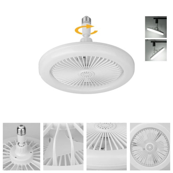 LED E27 Περιστρεφόμενο φωτιστικό οροφής με ανεμιστήρα 30W 220V 1250LM ψυχρό λευκό 10000Κ 20 x 14cm FAN-X002 LED E27 Περιστρεφόμενο φωτιστικό οροφής με ανεμιστήρα 30W 220V 1250LM ψυχρό λευκό 10000Κ 20 x 14cm FAN-X002
