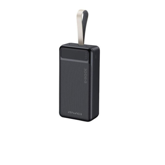 Awei P7K PowerBank 30000mAh με 2 Θύρες USB-A και Θύρα USB-C Μαύρο