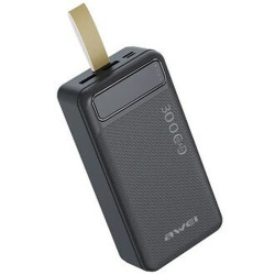 Awei P7K PowerBank 30000mAh με 2 Θύρες USB-A και Θύρα USB-C Μαύρο