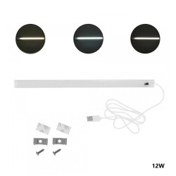 LED μπάρα φωτιστικό ντουλάπας USB 5V 12W με αισθητήρα κίνησης χεριού 3500/4500/6500Κ ασημί 50cm RiXME RZ-0029 - OEM