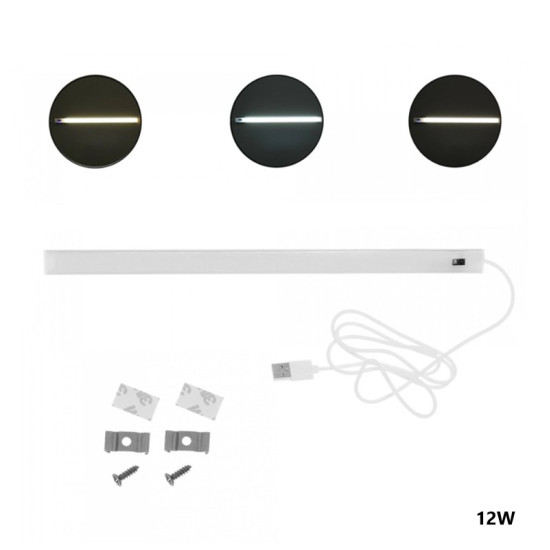 LED μπάρα φωτιστικό ντουλάπας USB 5V 12W με αισθητήρα κίνησης χεριού 3500/4500/6500Κ ασημί 50cm RiXME RZ-0029 - OEM LED μπάρα φωτιστικό ντουλάπας USB 5V 12W με αισθητήρα κίνησης χεριού 3500/4500/6500Κ ασημί 50cm RiXME RZ-0029 - OEM