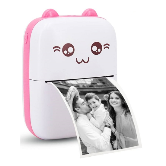 Μίνι θερμικός εκτυπωτής με Bluetooth Mini Printer λευκό – ροζ