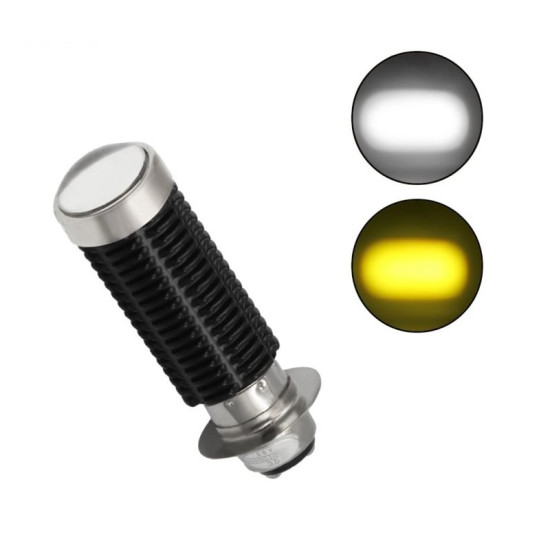 Διπολική λάμπα μηχανής LED P15D 2 SMD 12V 15W 1500LM 6000K ψυχρό λευκό και πορτοκαλί 3500K 1 τεμ. OEM