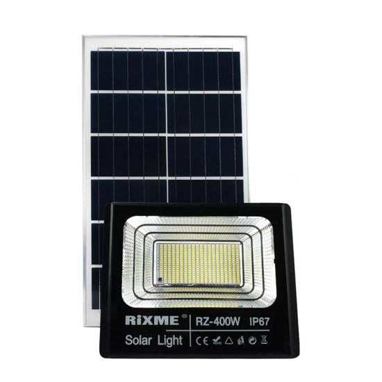 Ηλιακός Προβολέας 397LED 400W Λευκού Φωτισμού IP67 RiXME RZ-400W – Μαύρο Ηλιακός Προβολέας 397LED 400W Λευκού Φωτισμού IP67 RiXME RZ-400W – Μαύρο