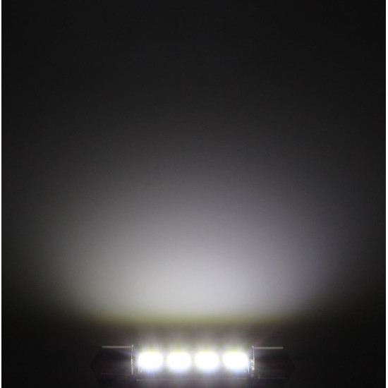 C5W LED Canbus πλαφονιέρας (σωλήνας) 41mm 4 SMD ψυχρό λευκό 12V 6000K 1 τεμ. ΟΕΜ