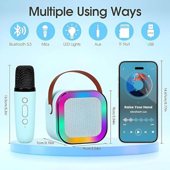 Ασύρματο Ηχείο Bluetooth με μικρόφωνο Karaoke K12 Μπλε