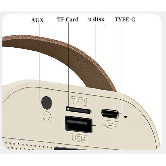 Ασύρματο Ηχείο Bluetooth με 2 μικρόφωνα Karaoke K12 Μπεζ
