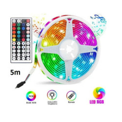 Αδιάβροχη Ταινία LED RGB 5m με Τροφοδοτικό και Τηλεχειριστήριο SMD5050 12V Q-DT55 Andowl