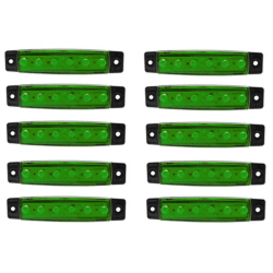 LED Φώτα Όγκου Φορτηγών IP66 Πράσινα 12v 10 τεμάχια – ΟΕΜ
