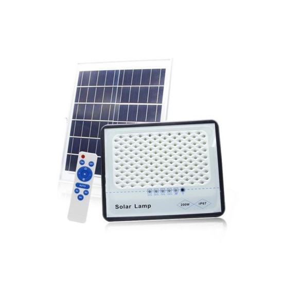 Ηλιακός Προβολέας Led Αδιάβροχος  200W 5000LM με Πάνελ και Τηλεχειριστήριο Jortan JT-200W