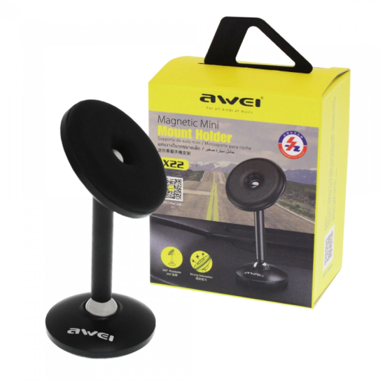 Μαγνητική αυτοκόλλητη βάση στήριξης κινητού για το αυτοκίνητο μαύρη X22 Awei