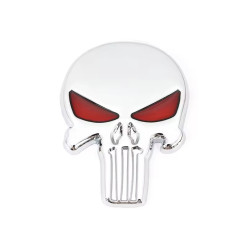 Αυτοκόλλητο μεταλλικό “Punisher” 5.8cm x 4.8cm Ασημί- Κόκκινο - ΟΕΜ