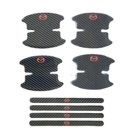 Προστατευτικά Πόρτας Αυτοκινήτου Carbon Μαύρα Σετ 8τμχ MAZDA - ΟΕΜ