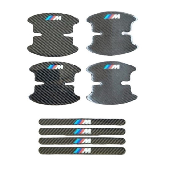 Προστατευτικά Πόρτας Αυτοκινήτου Carbon Μαύρα Σετ 8τμχ M BMW - ΟΕΜ
