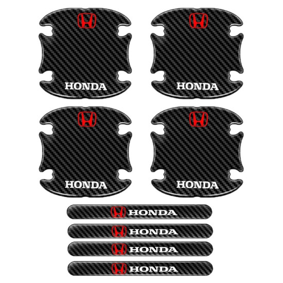 Προστατευτικά Πόρτας Αυτοκινήτου Carbon Μαύρα Σετ 8τμχ HONDA - ΟΕΜ