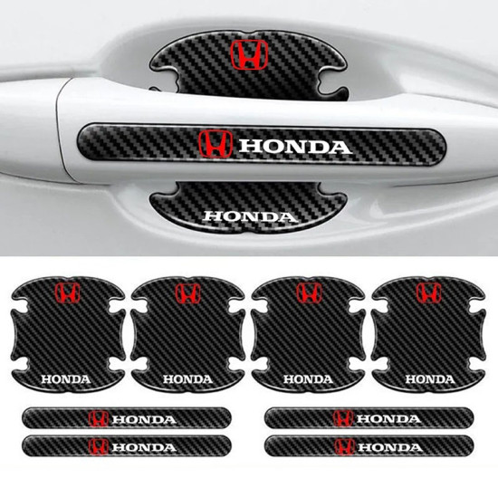 Προστατευτικά Πόρτας Αυτοκινήτου Carbon Μαύρα Σετ 8τμχ HONDA - ΟΕΜ