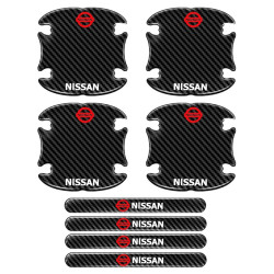 Προστατευτικά Πόρτας Αυτοκινήτου Carbon Μαύρα Σετ 8τμχ NISSAN - ΟΕΜ