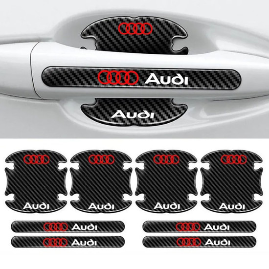 Προστατευτικά Πόρτας Αυτοκινήτου Carbon Μαύρα Σετ 8τμχ AUDI - ΟΕΜ