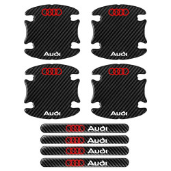 Προστατευτικά Πόρτας Αυτοκινήτου Carbon Μαύρα Σετ 8τμχ AUDI - ΟΕΜ