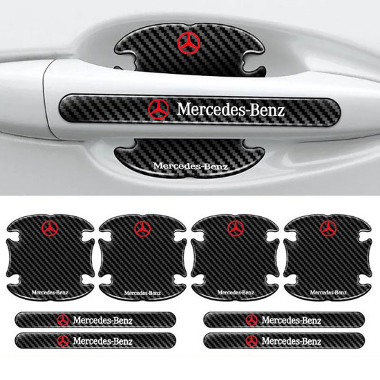 Προστατευτικά Πόρτας Αυτοκινήτου Carbon Μαύρα Σετ 8τμχ MERCEDES - ΟΕΜ