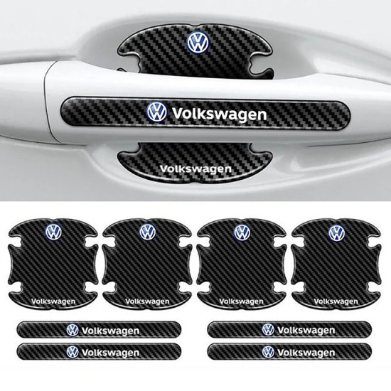Προστατευτικά Πόρτας Αυτοκινήτου Carbon Μαύρα Σετ 8τμχ VOLKSWAGEN - ΟΕΜ