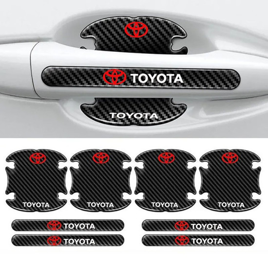 Προστατευτικά Πόρτας Αυτοκινήτου Carbon Μαύρα Σετ 8τμχ TOYOTA - ΟΕΜ