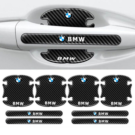 Προστατευτικά Πόρτας Αυτοκινήτου Carbon Μαύρα Σετ 8τμχ BMW - ΟΕΜ