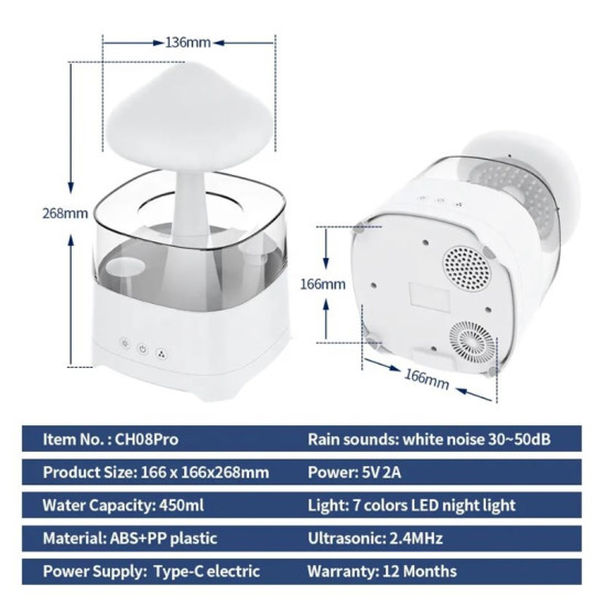 Συσκευή Αρωματοθεραπείας Με Ηχείο Bluetooth & Led Φωτιστικό - ΟΕΜ