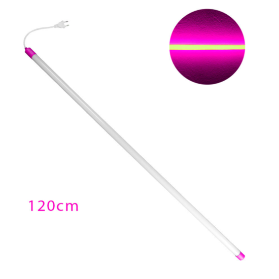 Led Πλαστική Μπάρα Τύπου Φθορίου με Πρίζα AC 220V 18W 1.20cm σε Ροζ Χρώμα - ΟΕΜ