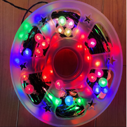 Αδιάβροχα Χριστουγεννιάτικα 120 LED μεγάλα λαμπάκια IP44 30μ. σε καρούλι με επεκτάσιμο καλώδιο BX-044 RGB