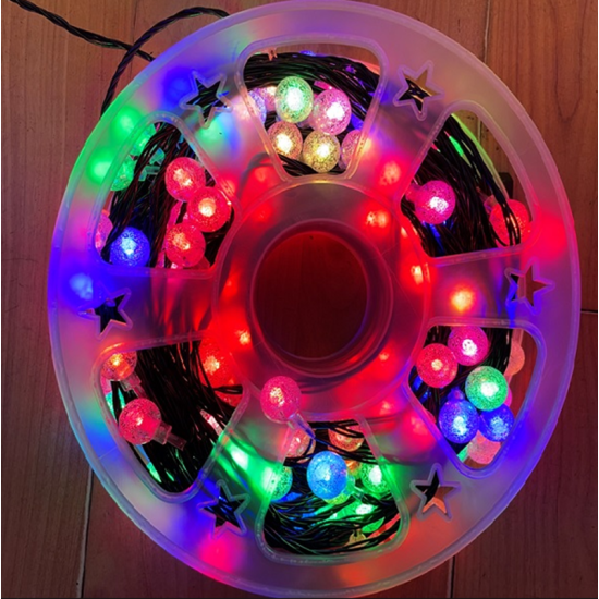 Αδιάβροχα Χριστουγεννιάτικα 120 LED μεγάλα λαμπάκια IP44 30μ. σε καρούλι με επεκτάσιμο καλώδιο BX-044 RGB