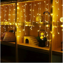 Χριστουγεννιάτικα 240 LED λαμπάκια κουρτίνα 3x2m BX-032 θερμό χρώμα