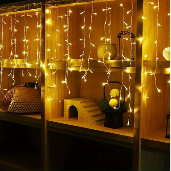 Χριστουγεννιάτικα 240 LED λαμπάκια κουρτίνα 3x2m BX-032 θερμό χρώμα