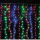 LED Λαμπάκια Κουρτίνα Χριστουγεννιάτικη 3m x 3m 220V σε Σειρά με 8 Προγράμματα και Διάφανο Καλώδιο σε RGB Φωτισμό BX-016