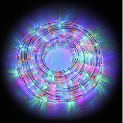 Χριστουγεννιάτικος Φωτοσωλήνας σε RGB Χρώμα 10m με 8 Προγράμματα Διάφανος