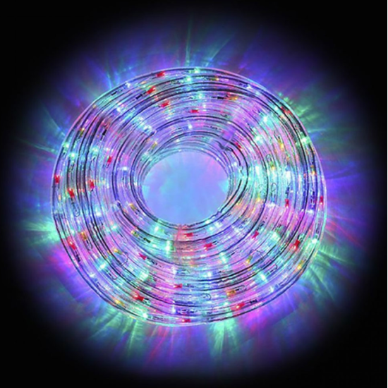 Χριστουγεννιάτικος Φωτοσωλήνας σε RGB Χρώμα 10m με 8 Προγράμματα Διάφανος