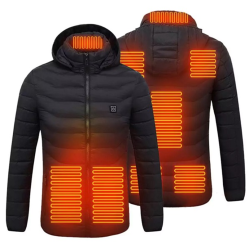 Θερμαινόμενο Μπουφάν με 3 Επίπεδα Θερμοκρασίας με αποσπώμενη κουκούλα BH-1010-5 Μαύρο 