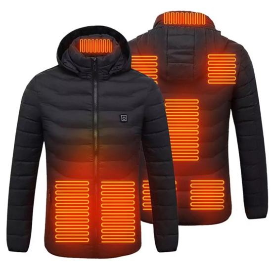 Θερμαινόμενο Μπουφάν με 3 Επίπεδα Θερμοκρασίας με αποσπώμενη κουκούλα BH-1010-5 Μαύρο 