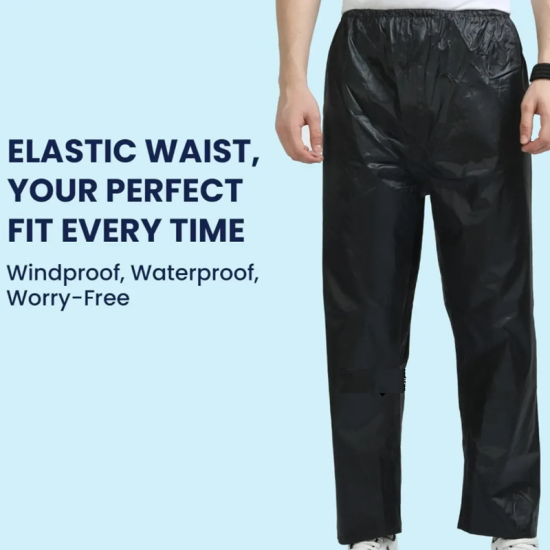 Αδιάβροχο Σετ Με Διακριτή Φωσφοριζέ Οριζόντια Ρίγα Μαύρο