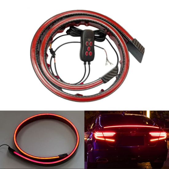 Αδιάβροχη ταινία LED αεροτομής Universal με φλας από ανθρακονήματα 12V - ΟΕΜ