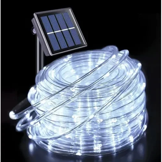 Ηλιακός Μίνι Χριστουγεννιάτικος Φωτοσωλήνας 100LED Ψυχρό Λευκό 12m  - ΟΕΜ