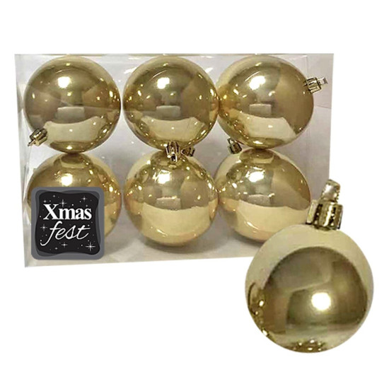 Μπάλες Περλέ Χρυσές πακ=6τεμ φ6 ø6cm Xmasfest 1132565