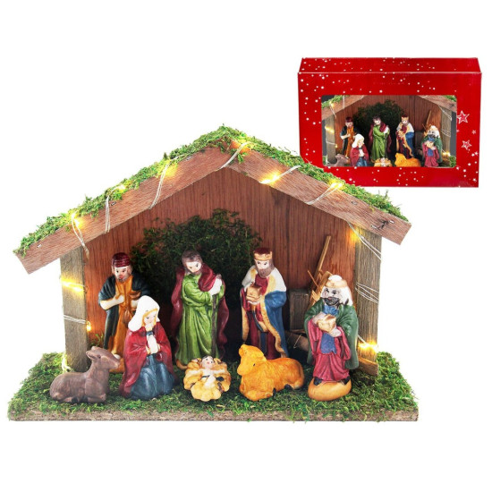 Φάτνη Ξύλινη με led 30x20x10cm Xmasfest 1133465